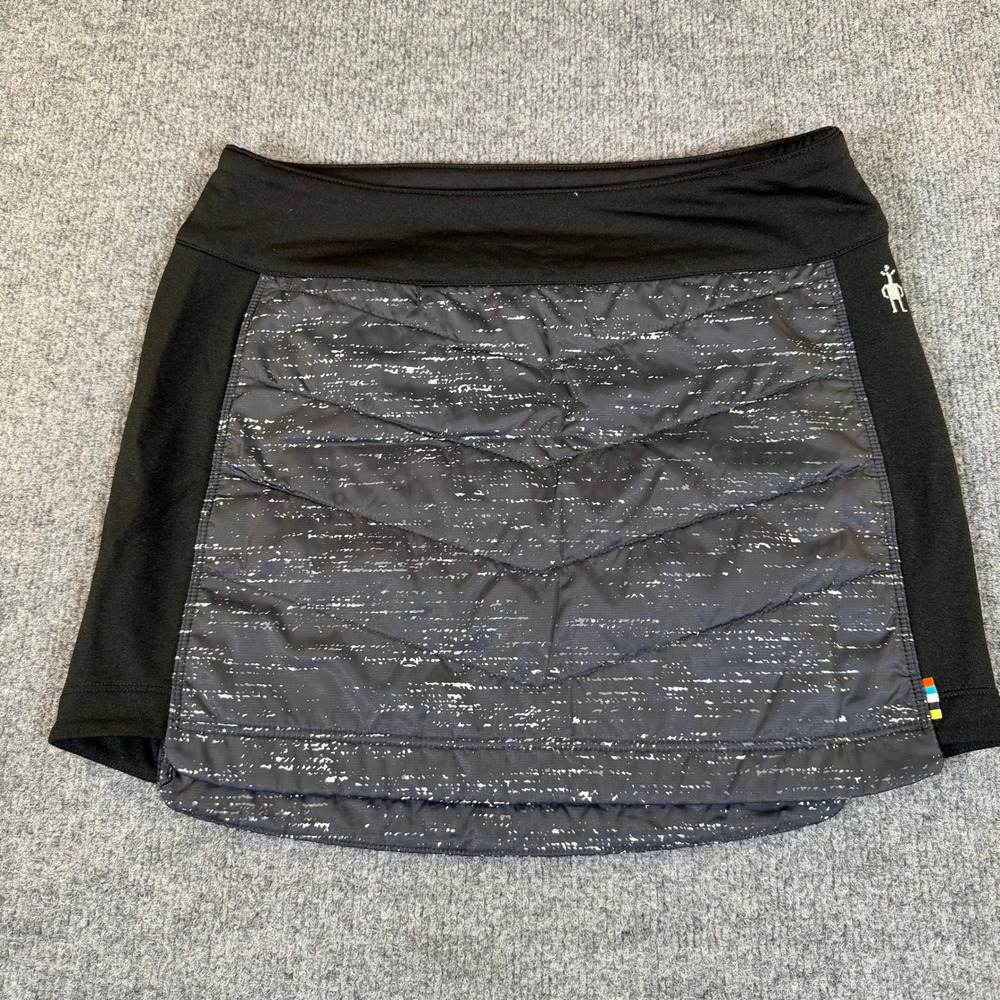 Smartwool Corbet 120 Quilted‎ Merino Wool Athletic Mini Skirt Black Gray S